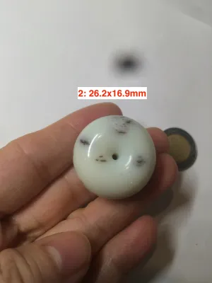 100% Natural white beige with black/brown flying dandelions Osmanthus fragrant cheese cake nephrite Hetian Jade pendant/worry stone HT68