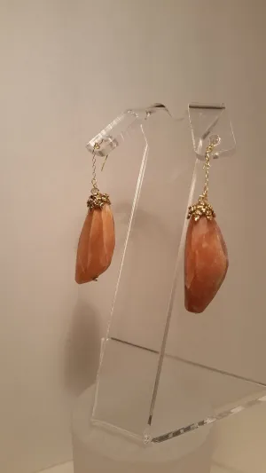 14K Multi Moonstone. Earrings