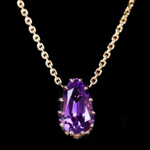 14K Rose Gold 10.50 Carat Amethyst Necklace