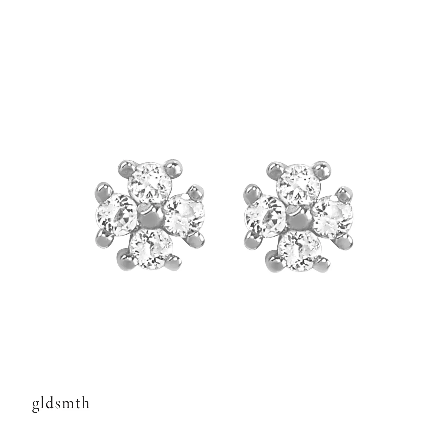 14k White Gold Priscilla Studs