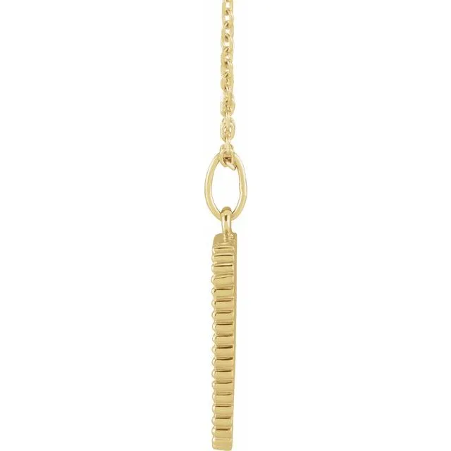 14K Yellow Gold Crescent 16-18" Necklace