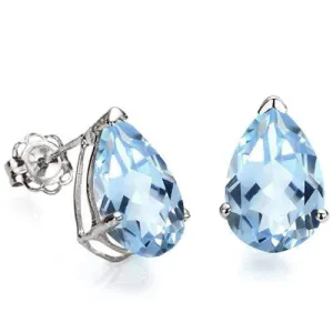 1.57 CT BABY SWISS BLUE TOPAZ 10KT SOLID GOLD EARRINGS STUD