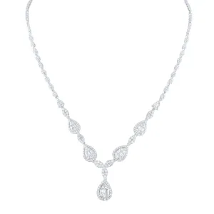 4-1/4CTW Diamond Ana M Fashion Ladies Necklace -17"-  14K White Gold