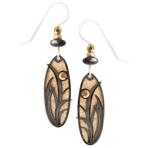 Adajio Reeds & Grasses Sandstone Brown Oval Pierced Earrings ~Made in Colorado~