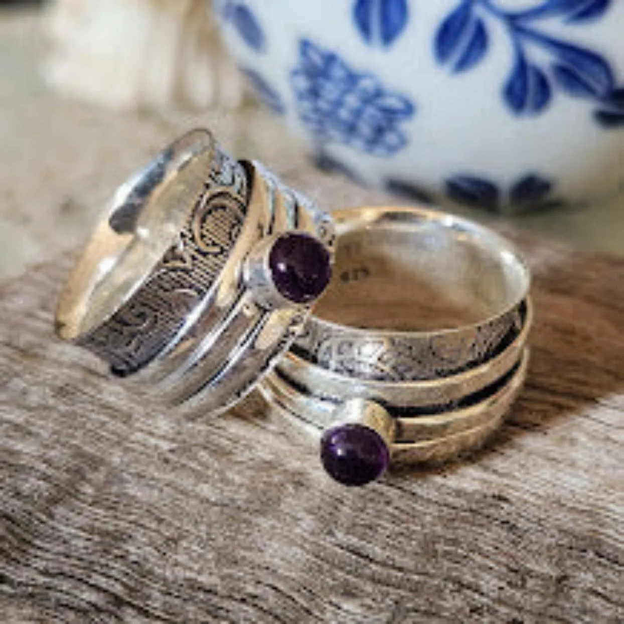 AMETHYST DREAM - AMETHYST 925 SPINNER RING