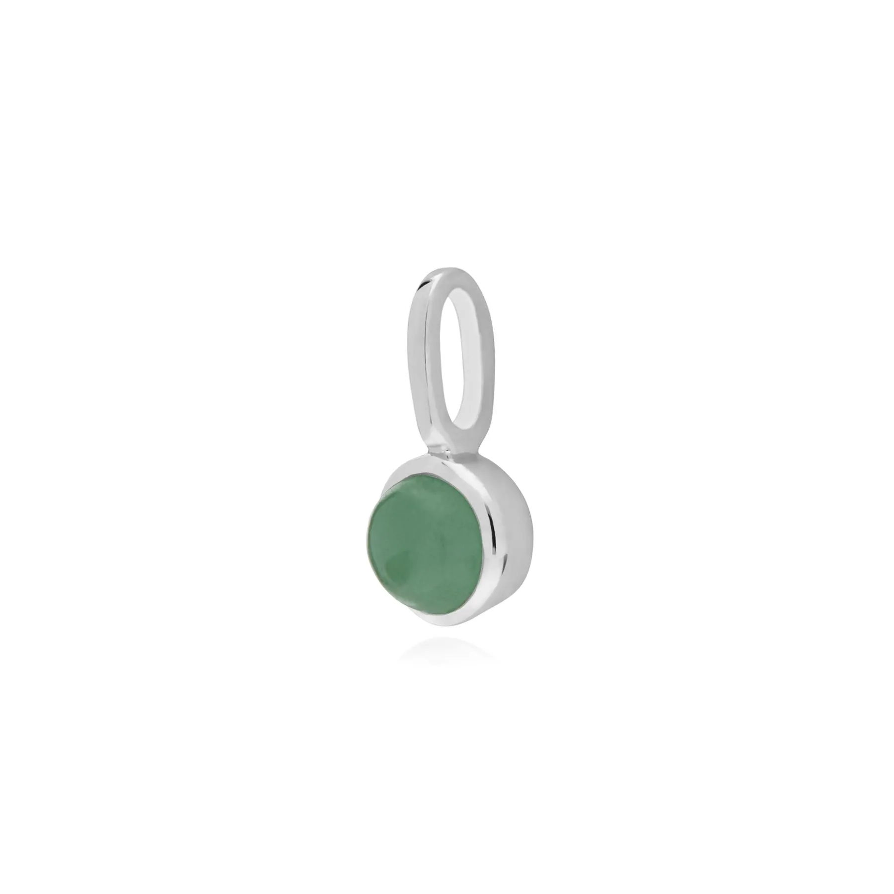 Anhängsel mit Klassisch Rundem Klar Jade in 925 Sterling Silber