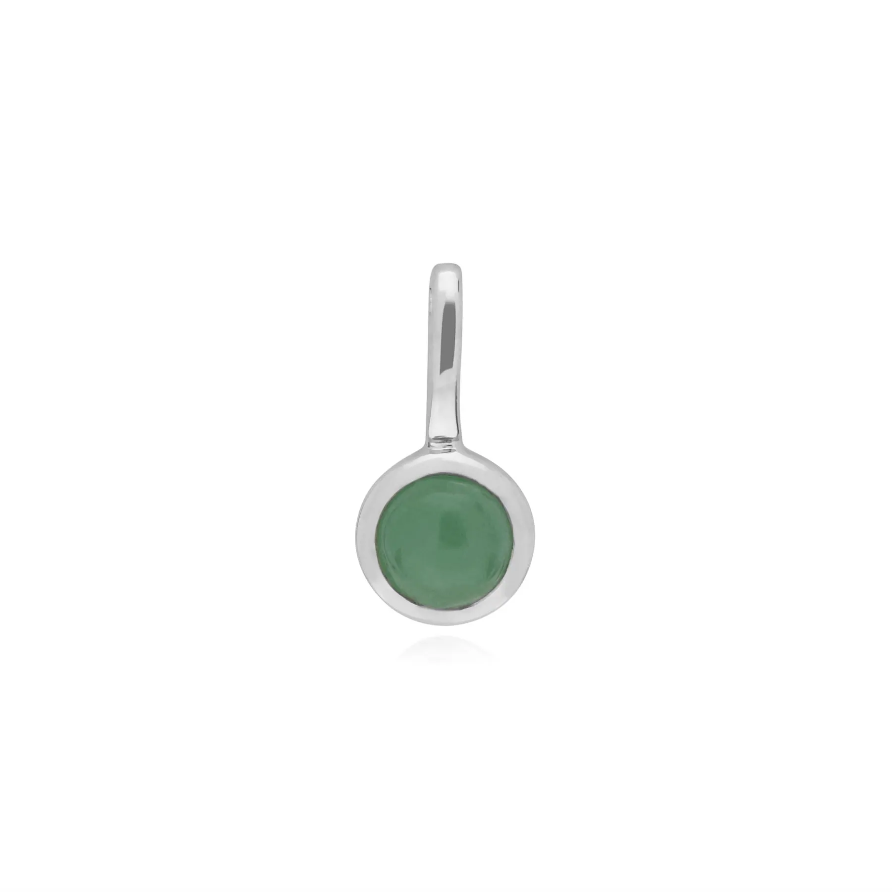 Anhängsel mit Klassisch Rundem Klar Jade in 925 Sterling Silber