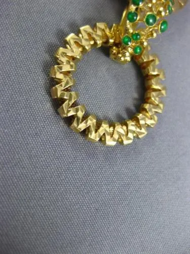 ANTIQUE WIDE AAA EMERALD 18KT YELLOW GOLD FILIGREE ROUND CIRCLE BRACELET #20950