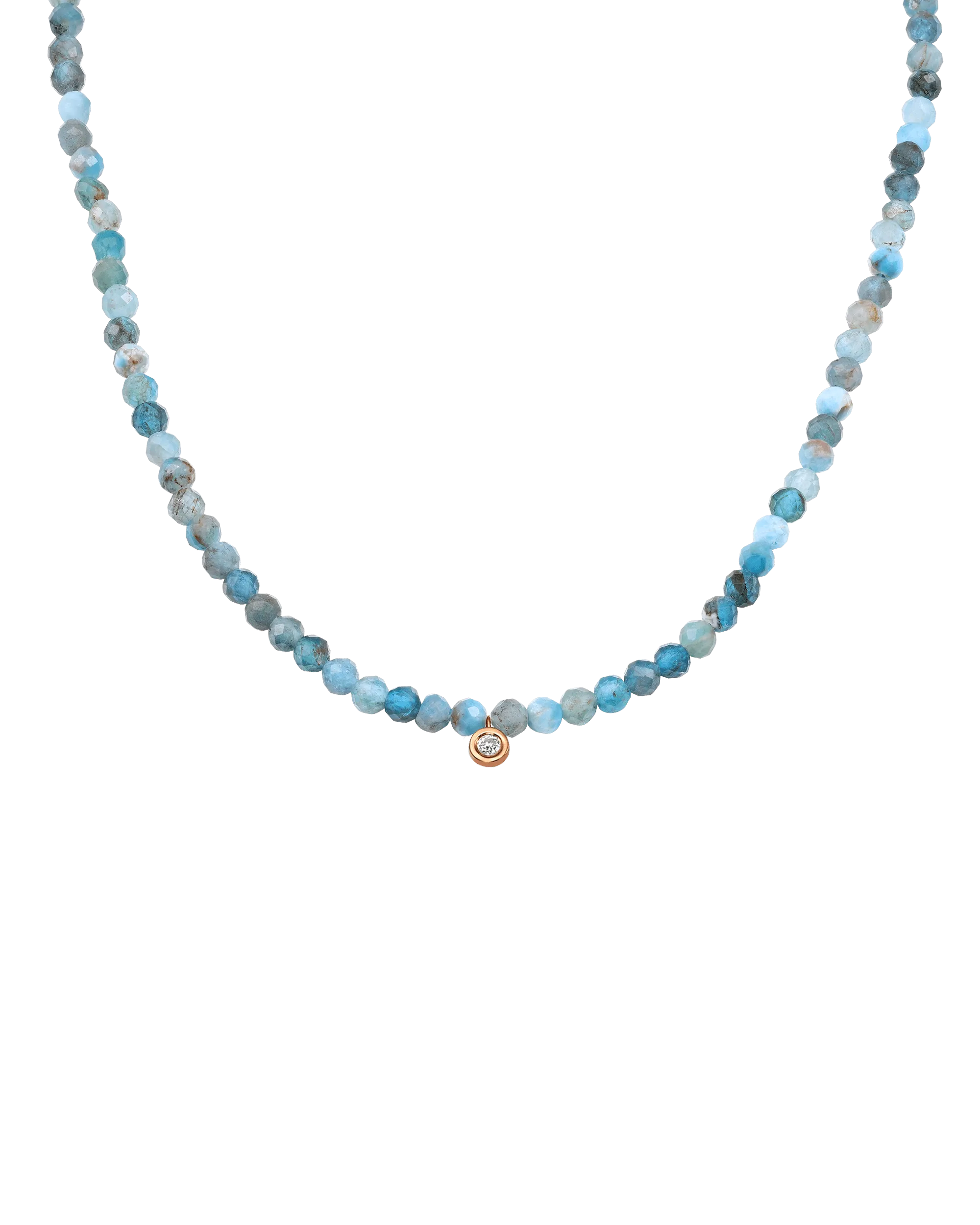 Apatite Gemstone & Diamond Necklace - 14K Rose Gold