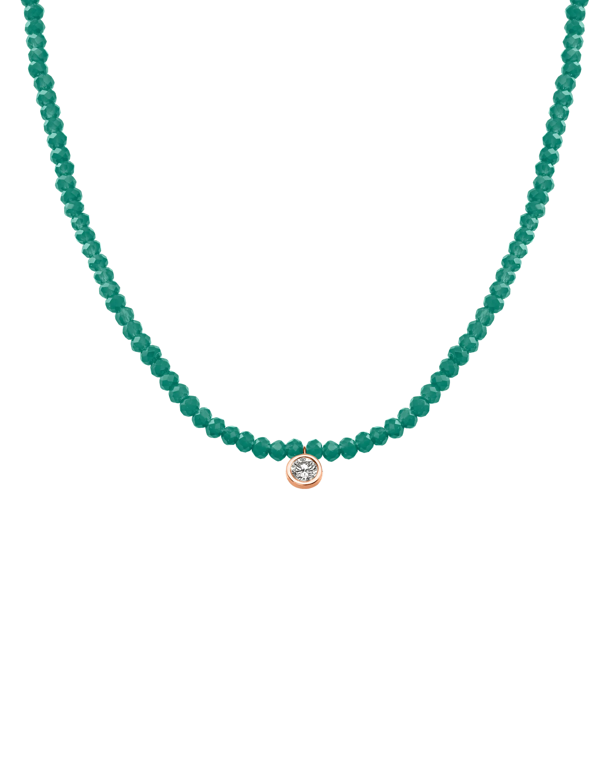 Apatite Gemstone & Diamond Necklace - 14K Rose Gold