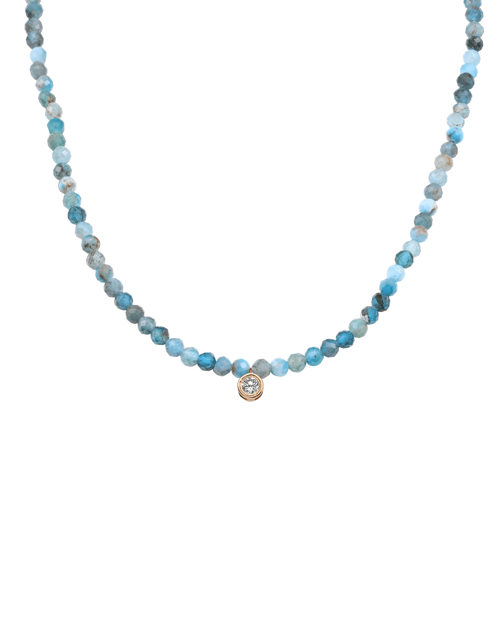 Apatite Gemstone & Diamond Necklace - 14K Rose Gold