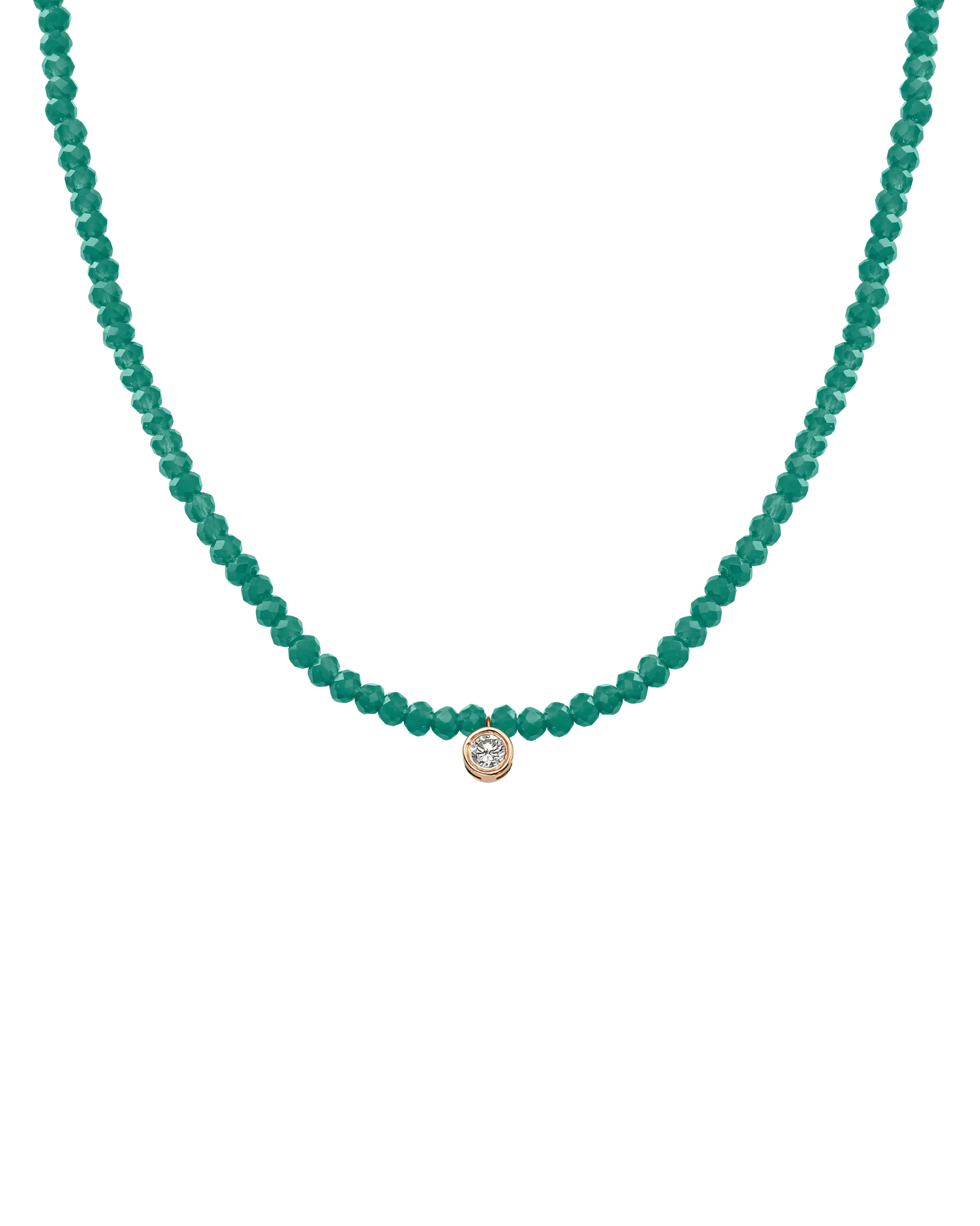 Apatite Gemstone & Diamond Necklace - 14K Rose Gold