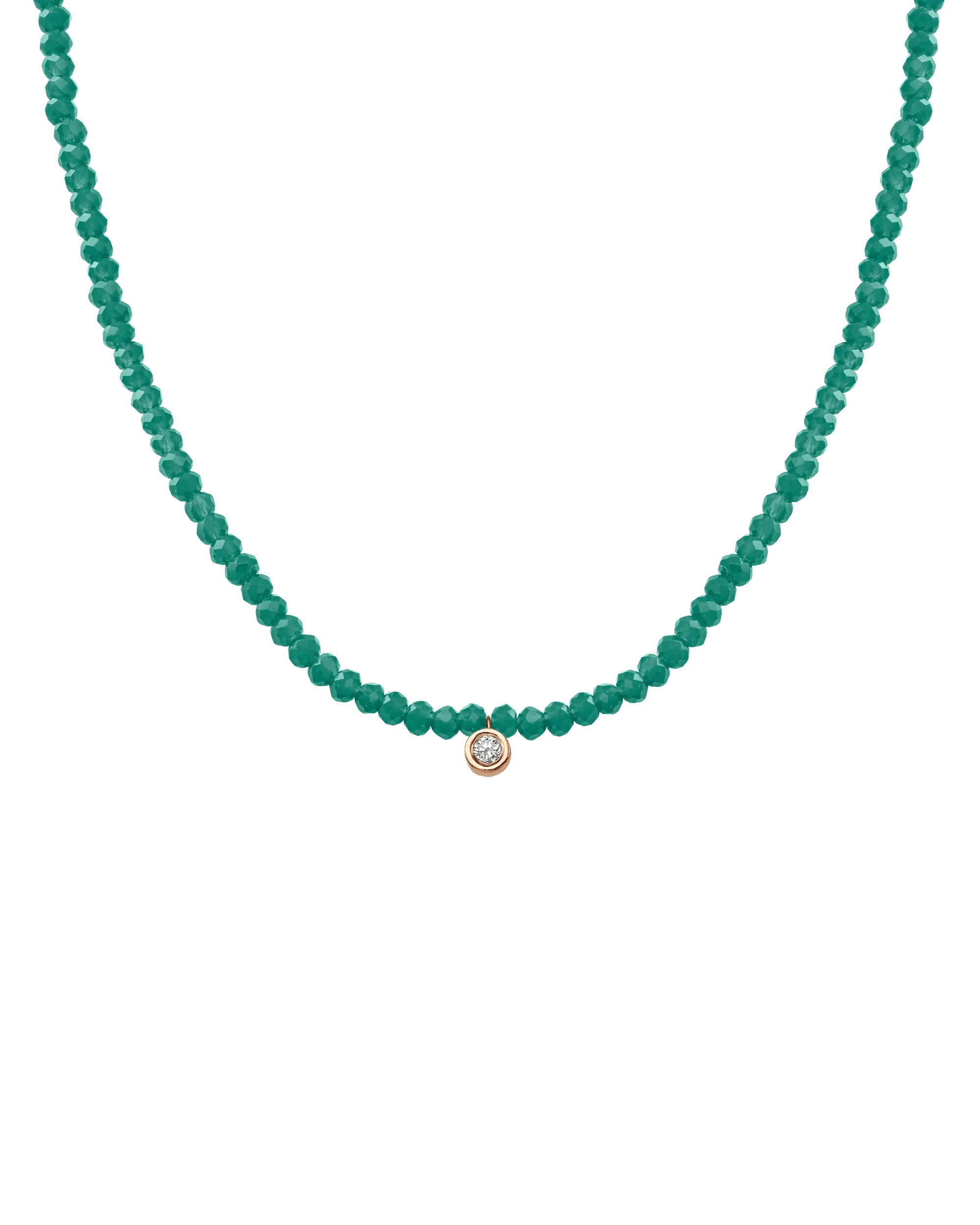 Apatite Gemstone & Diamond Necklace - 14K Rose Gold