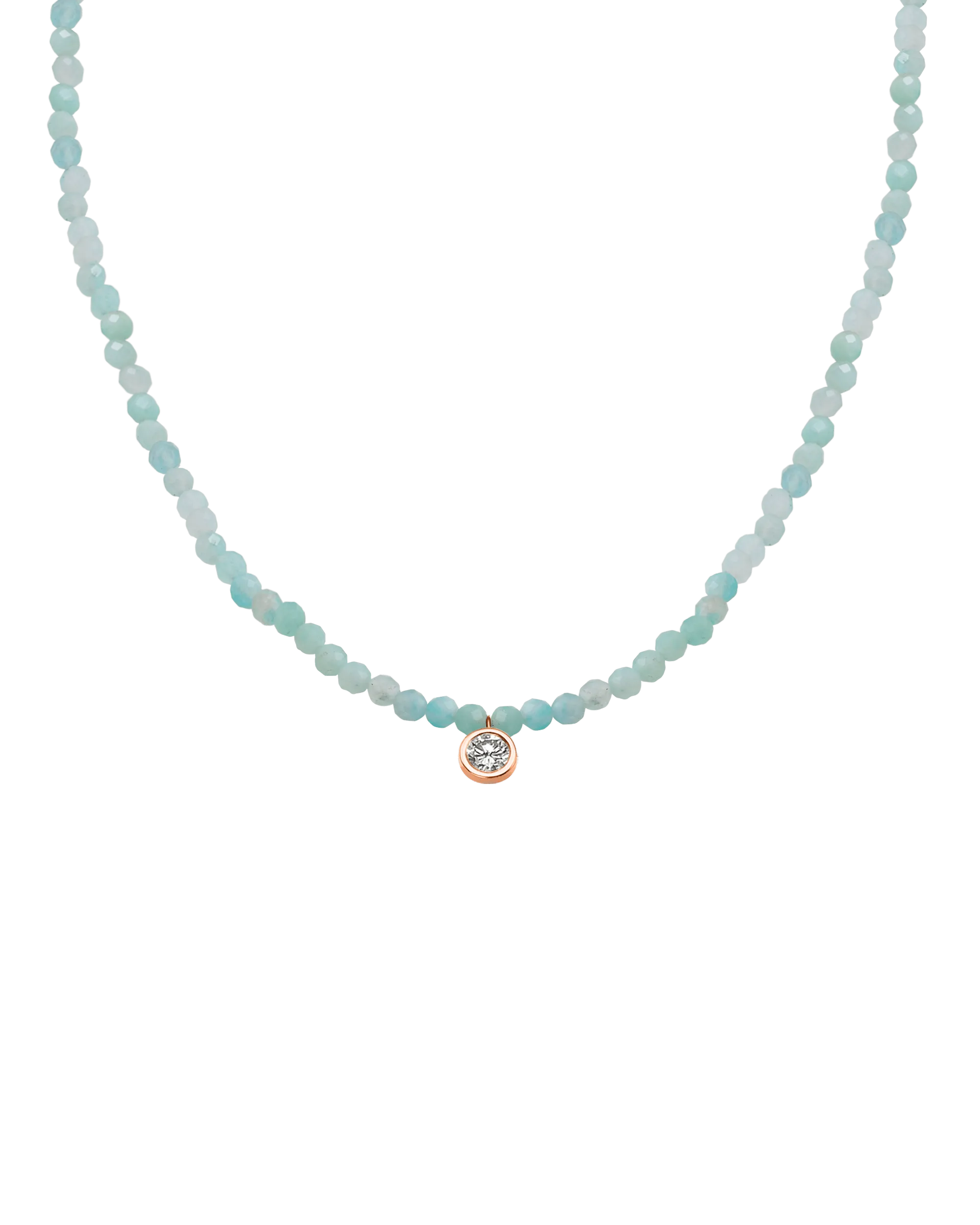 Apatite Gemstone & Diamond Necklace - 14K Rose Gold