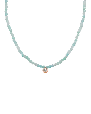 Apatite Gemstone & Diamond Necklace - 14K Rose Gold