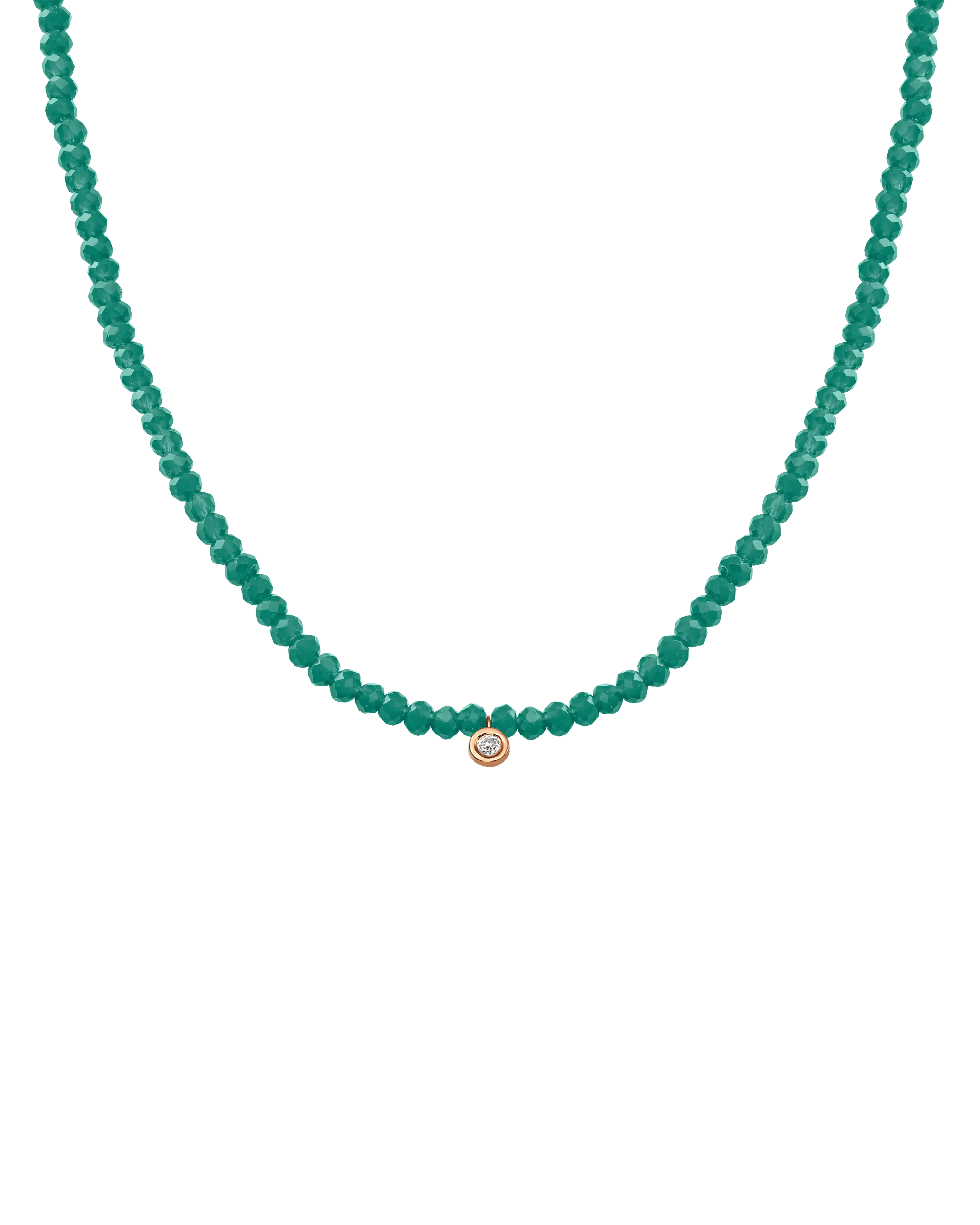 Apatite Gemstone & Diamond Necklace - 14K Rose Gold