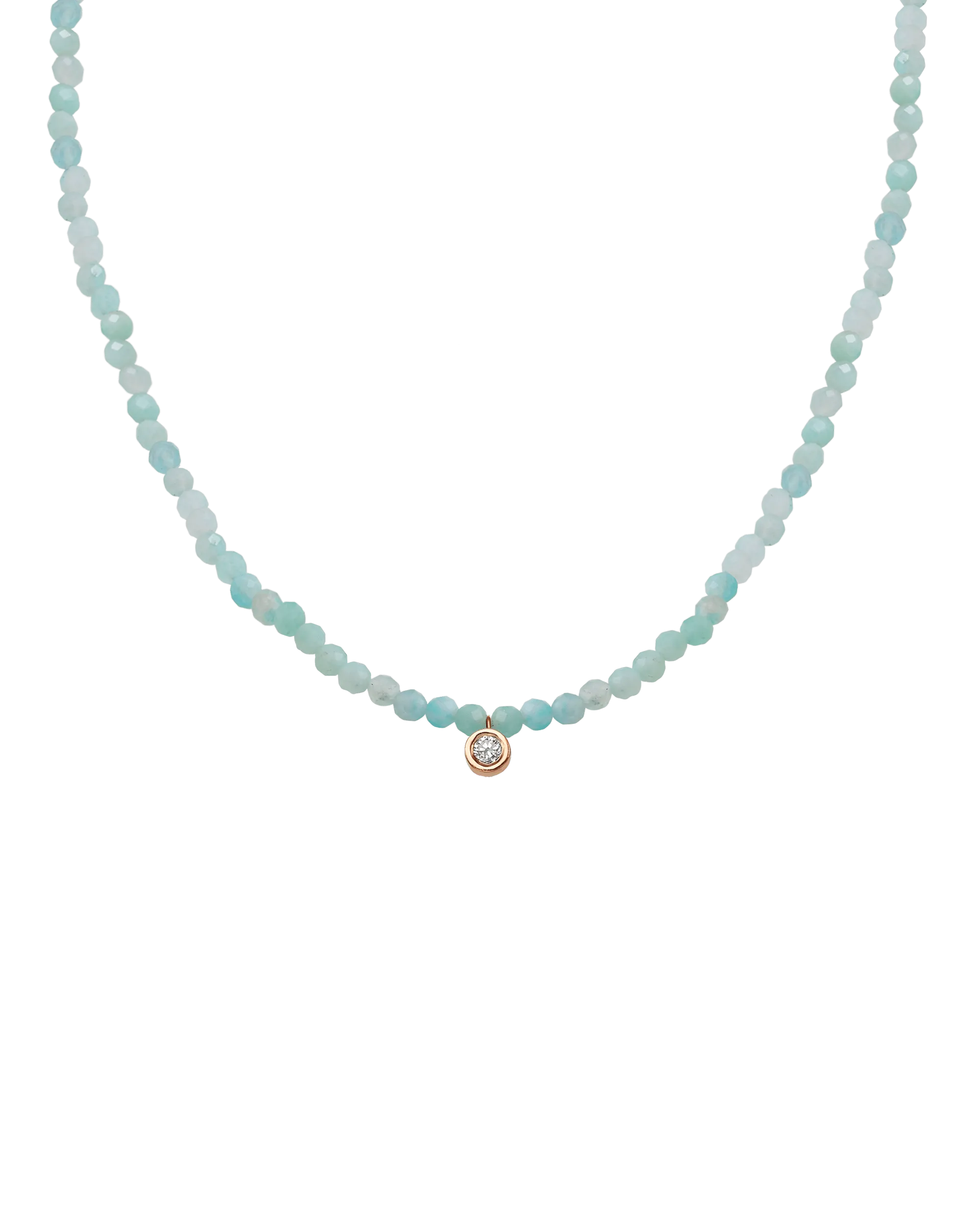 Apatite Gemstone & Diamond Necklace - 14K Rose Gold