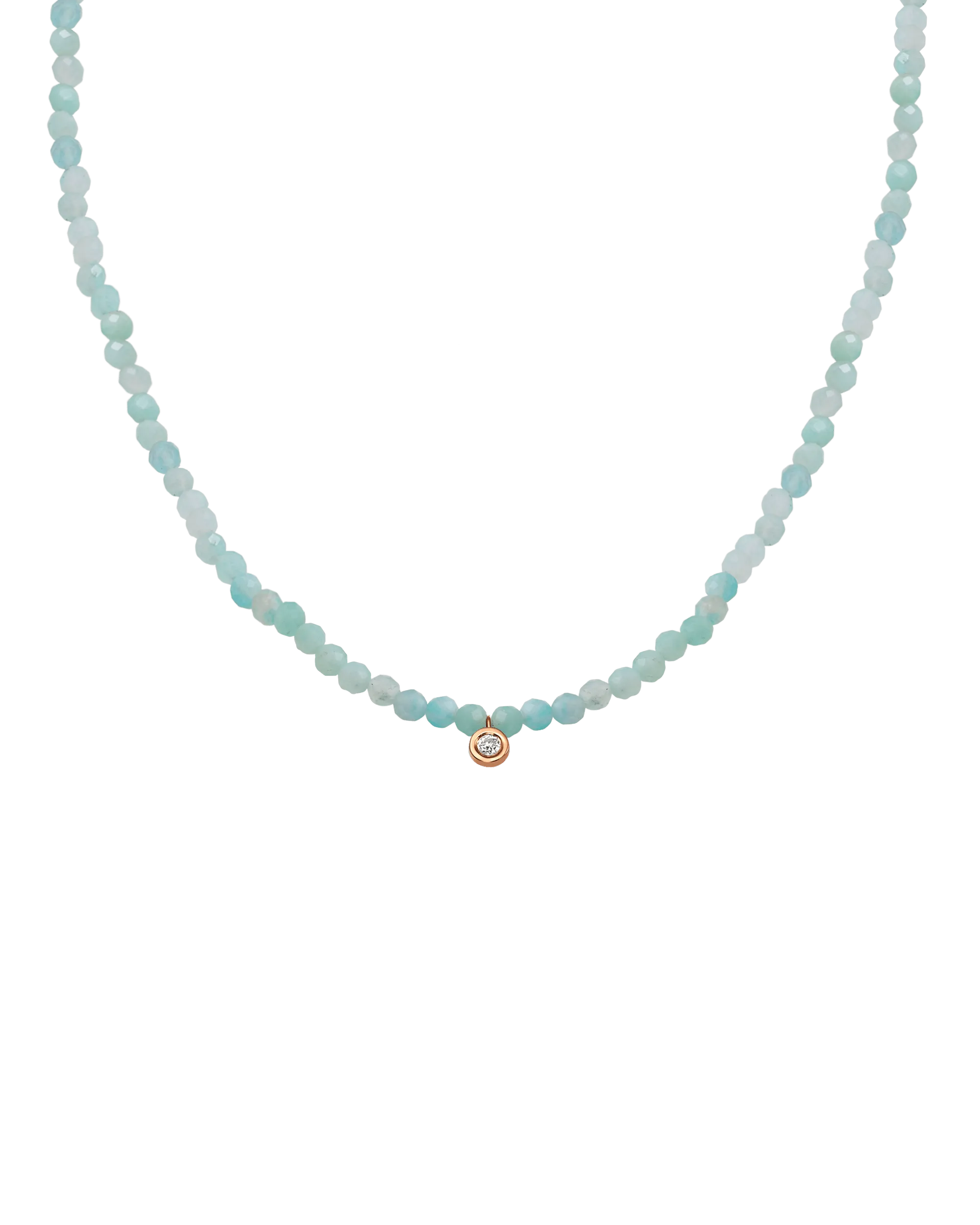 Apatite Gemstone & Diamond Necklace - 14K Rose Gold