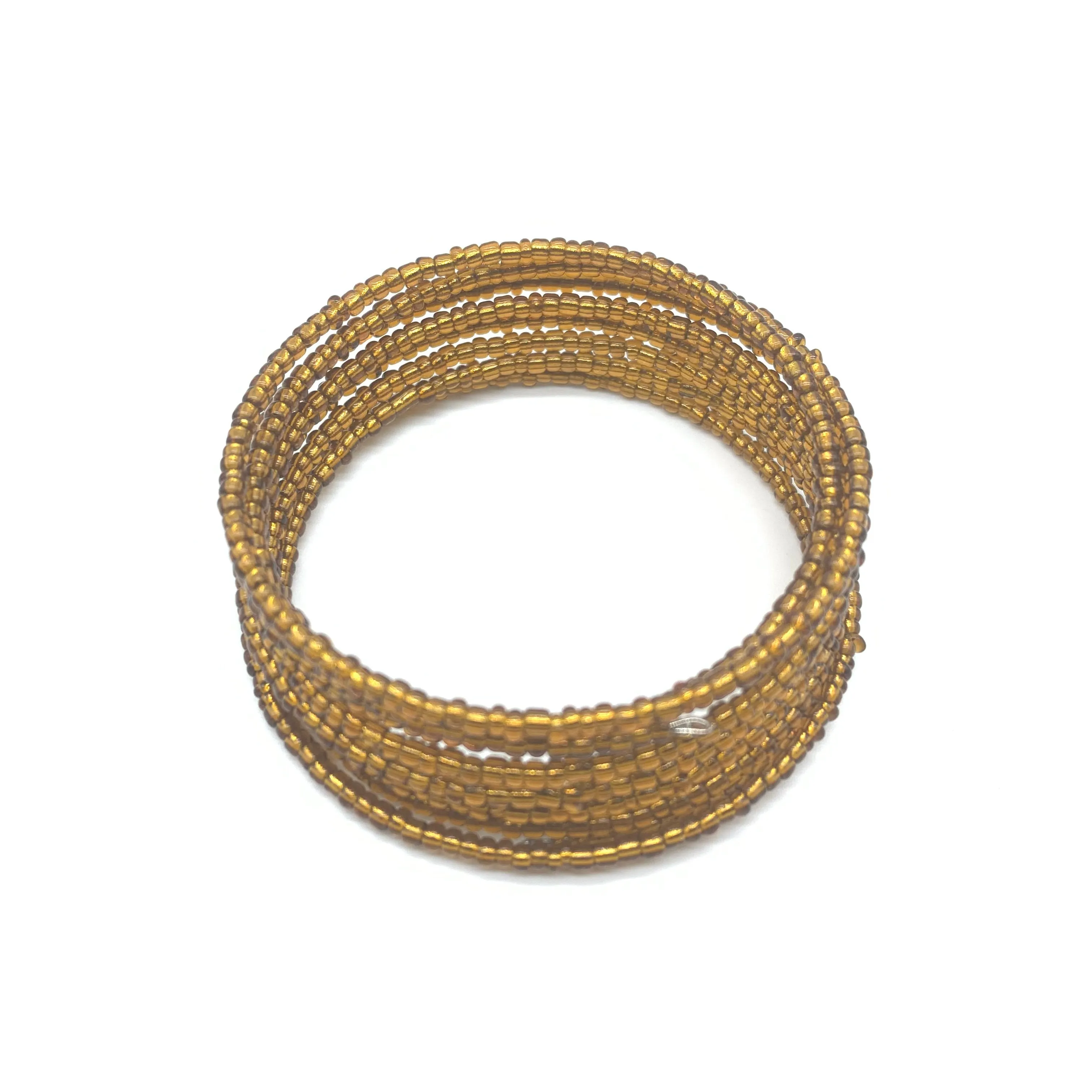 Beaded Coil Bracelet-Bronze 3