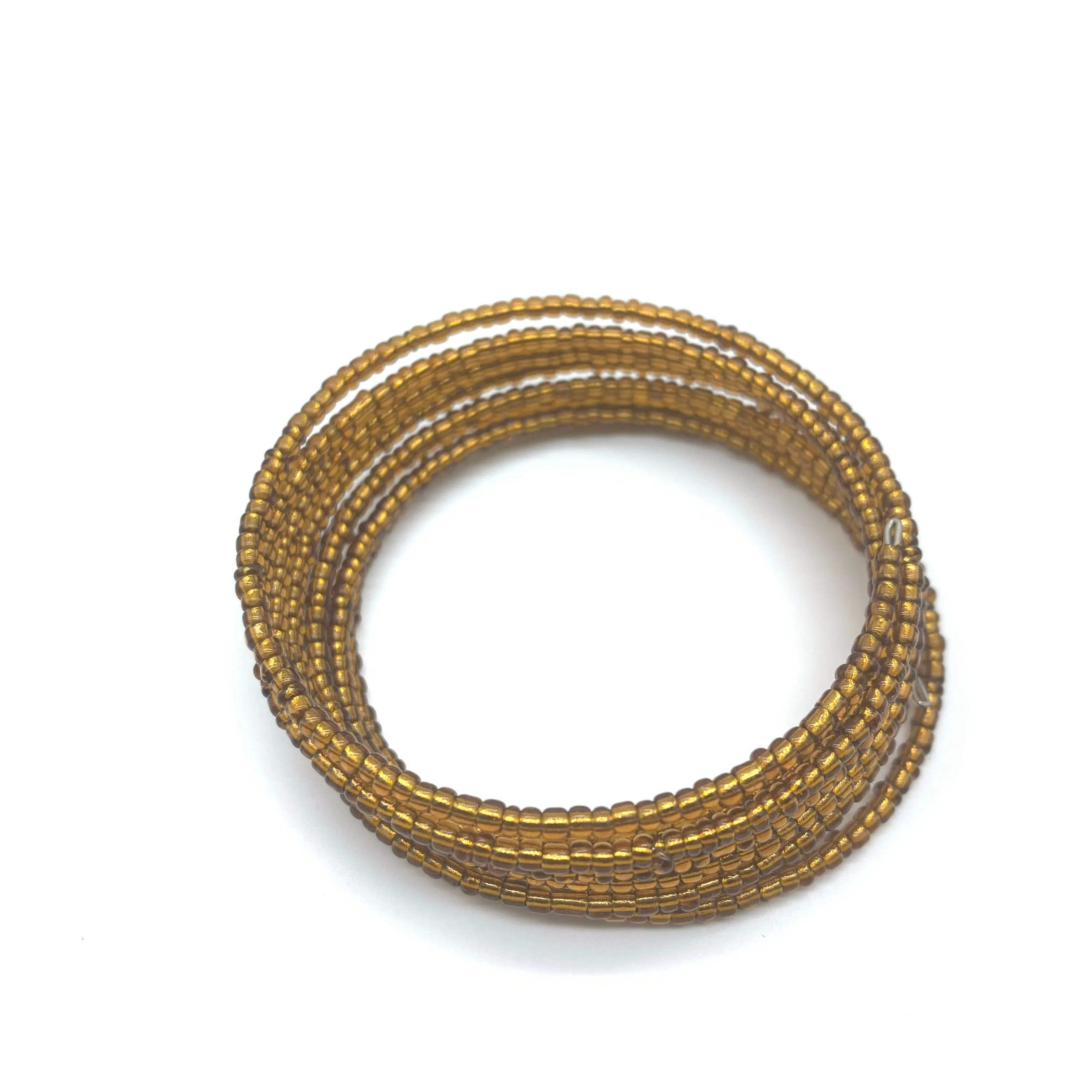 Beaded Coil Bracelet-Bronze 3