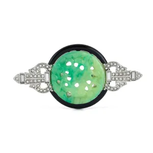 Black & Jade Deco Pin