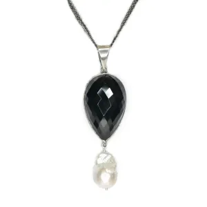 Black Onyx with Baroque Pearl