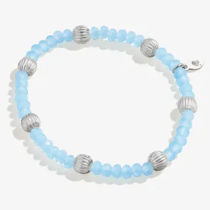 Blue Beaded Stretch Bracelet, Medium