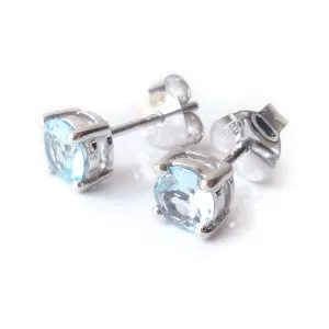 Blue Topaz 925 Sterling Silver December Birthstone Earrings