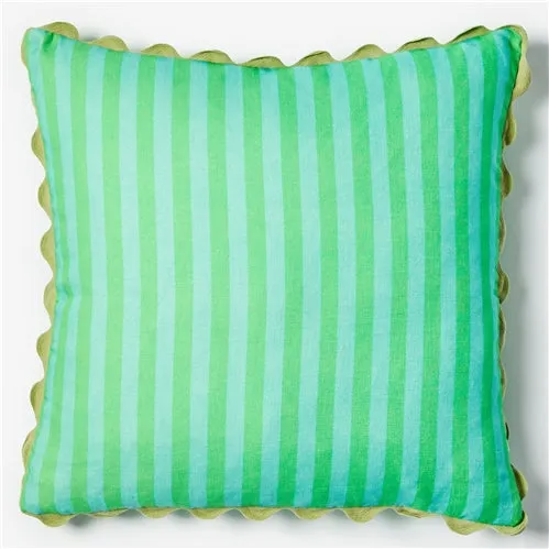 Bonnie & Neil Thin Stripe Jade Cushion