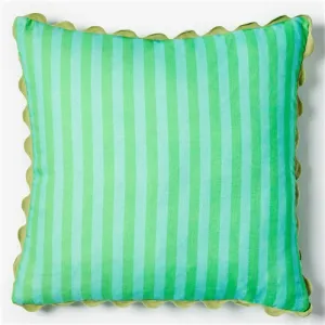 Bonnie & Neil Thin Stripe Jade Cushion