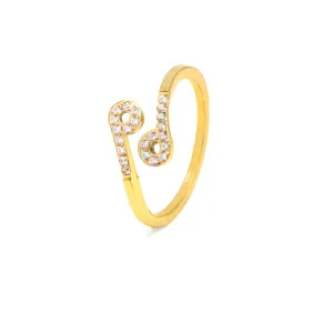 Cancer Ring with CZ Stones - Yellow Gold