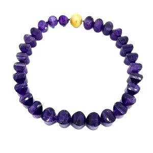 Carved Amethyst Bead Necklace