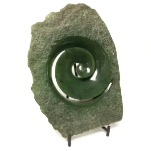 Carved Maori Jade Swirl (Koru)