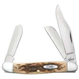 Case 00128 Peach Seed Jig Amber Bone Stockman Knife