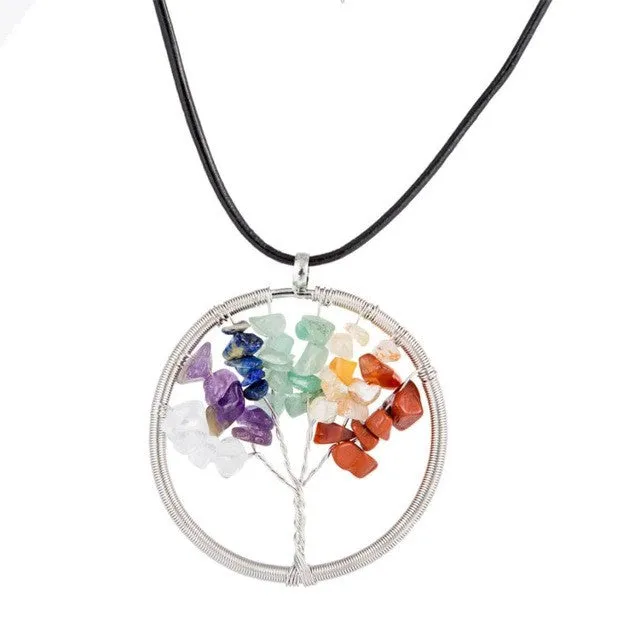 Chakra Healing Tree Pendant Necklace