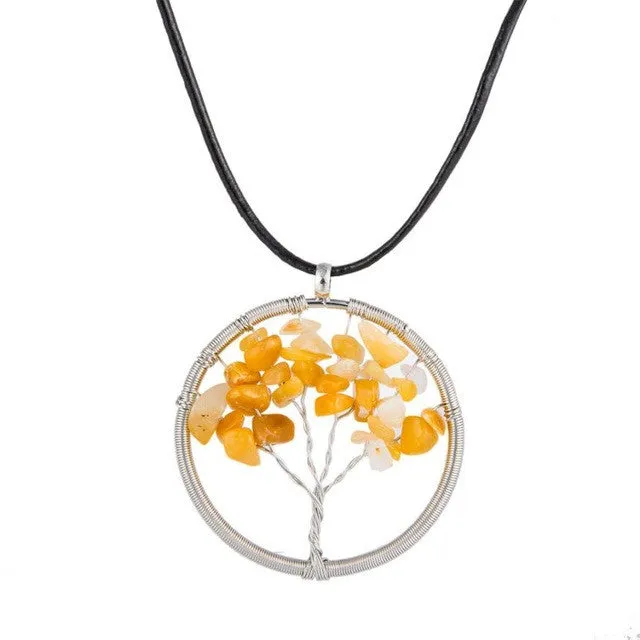 Chakra Healing Tree Pendant Necklace