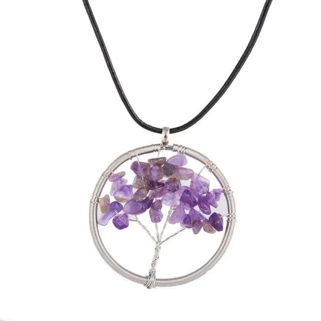 Chakra Healing Tree Pendant Necklace