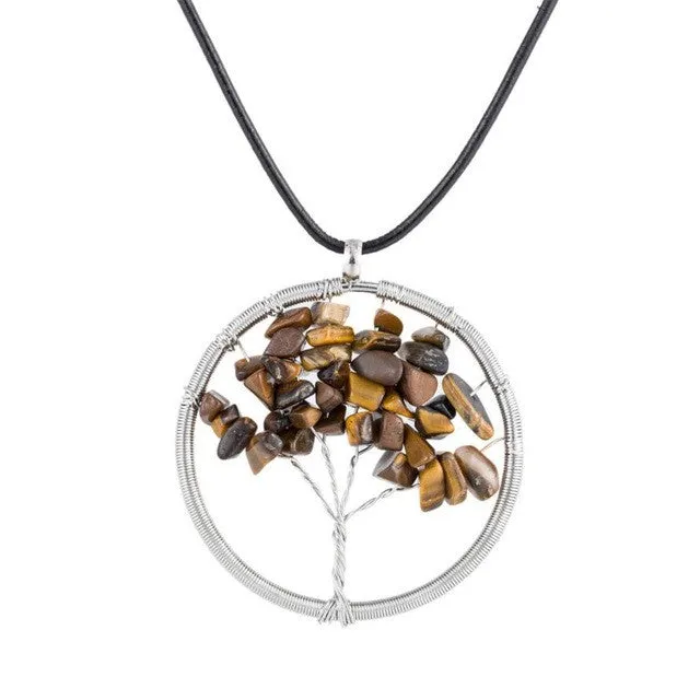 Chakra Healing Tree Pendant Necklace