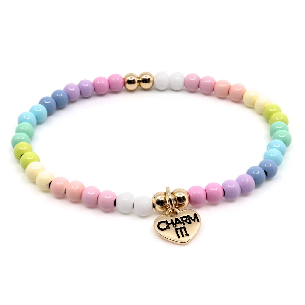 Charm It! 4mm Pastel Stretch Bead Bracele