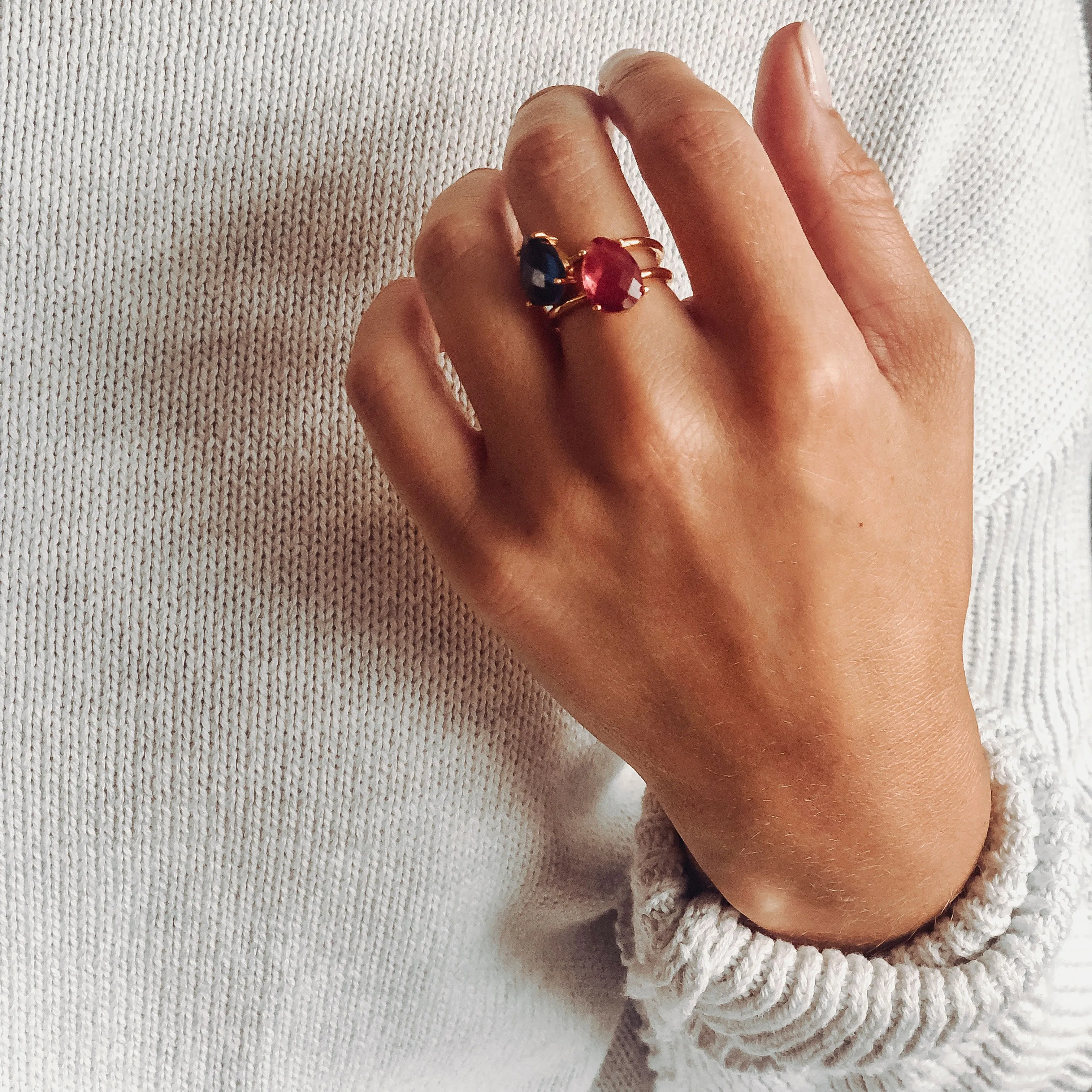 Citrine Teardrop Prong Set Ring • November Birthstone