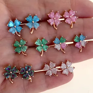 Clover Earring with colourful stones