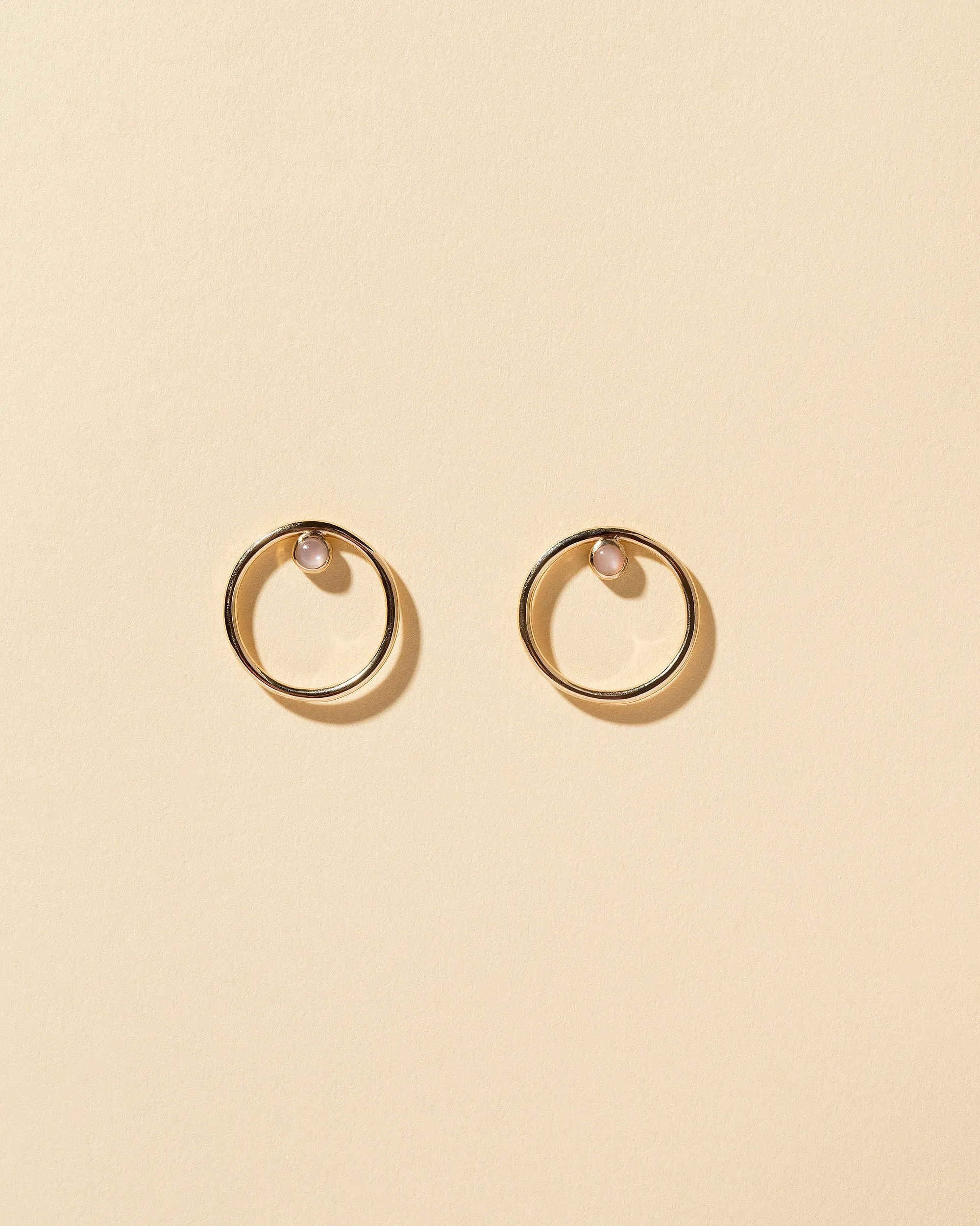 Coil Stud Earrings - Moonstone