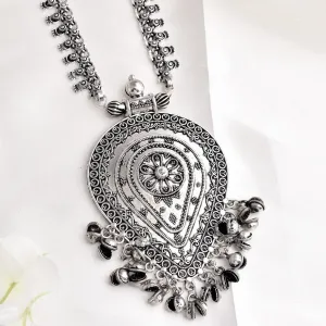 Designer Oxidized Silver Pendant Neckpiece