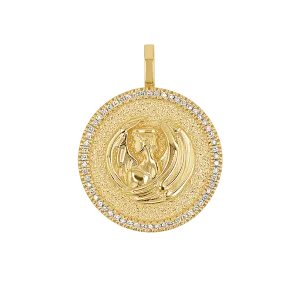 Diamond Zodiac Coin Medallion Charm