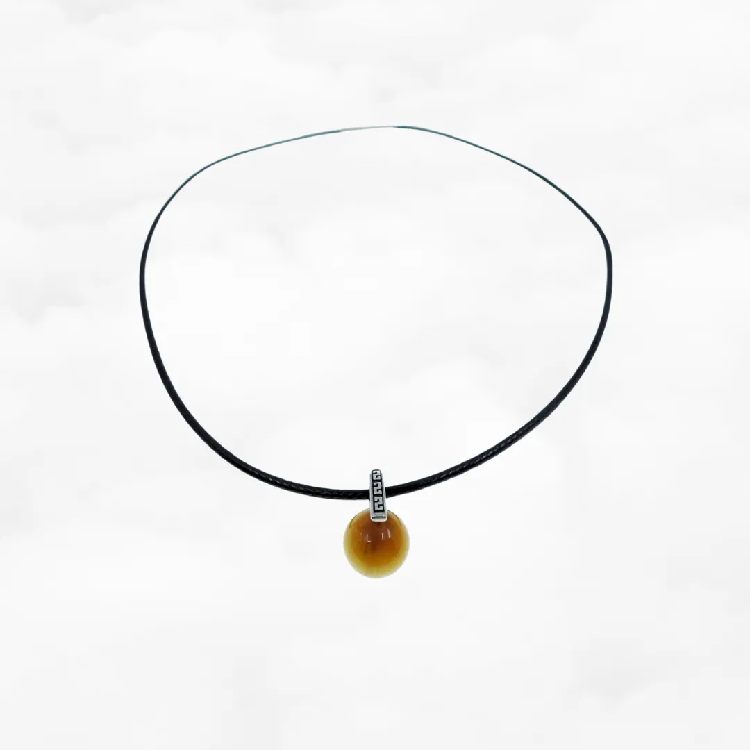 Earth Element Tiger Eye Leather Necklace