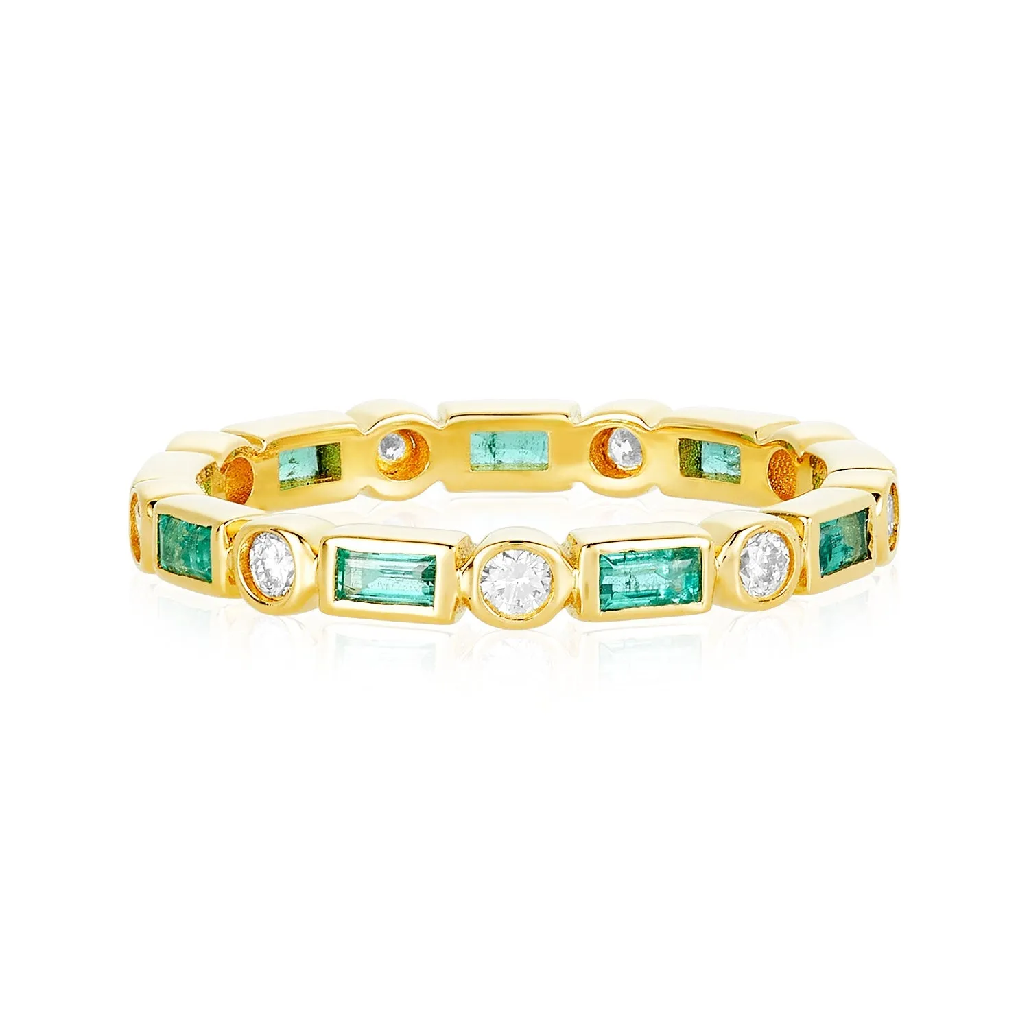 Emerald & Diamond Art Deco Band