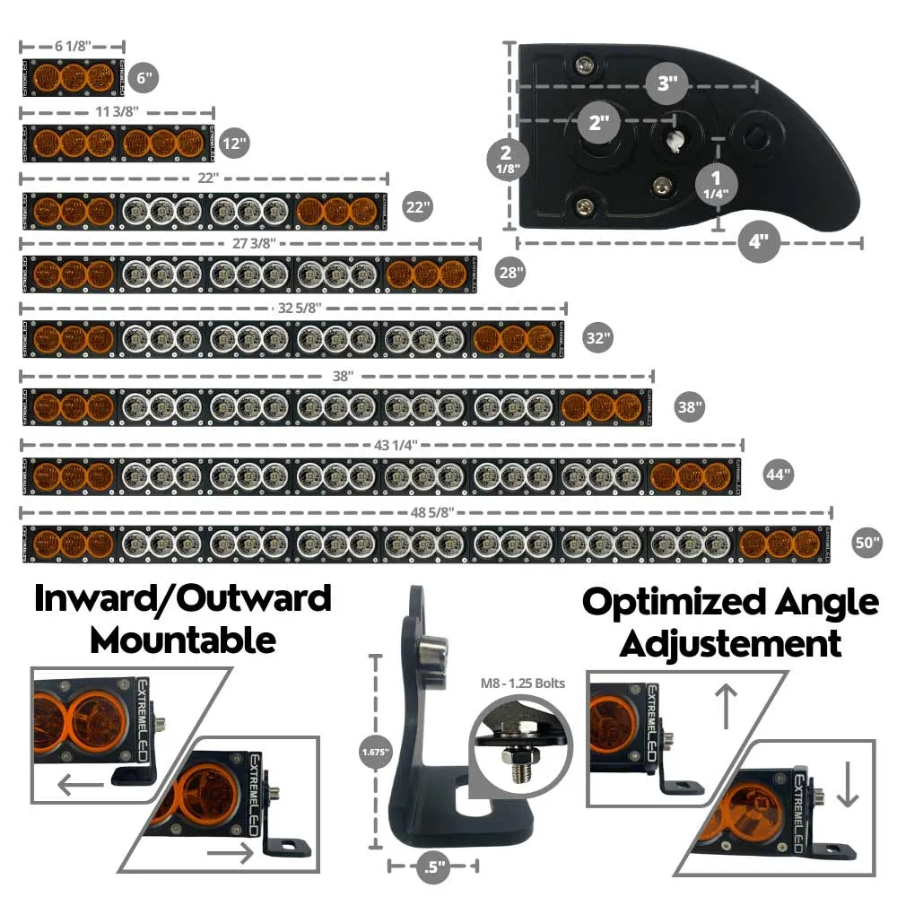 Extreme LED - 50" X6 Amber/White 270W Combo Beam LED Light Bar & Harness Kit