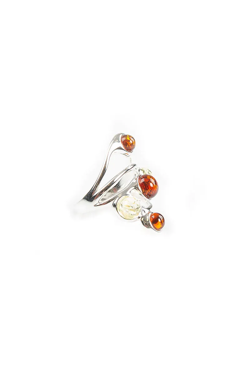 Five Stones Amber Ring