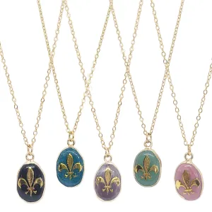 Fleur de Lis Gemstone Necklace