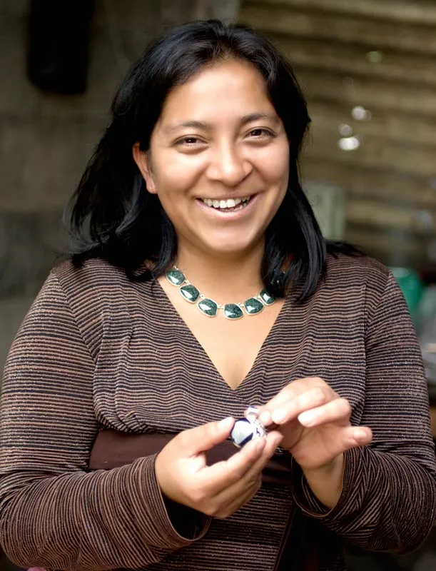 Guatemala Artisan Crafted Jade and Sterling Silver Earrings - Green Nuances | NOVICA